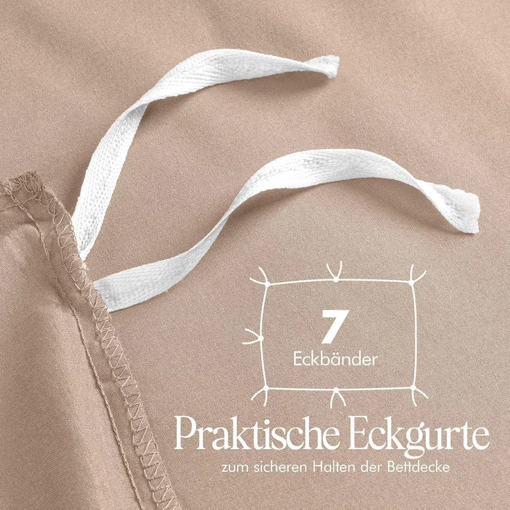 Utopia Bedding Bettwäsche Set - Mikrofaser Bettbezug 260x240 cm + 2 Kissenbezüge 65x65 cm - Beige – Bild 8