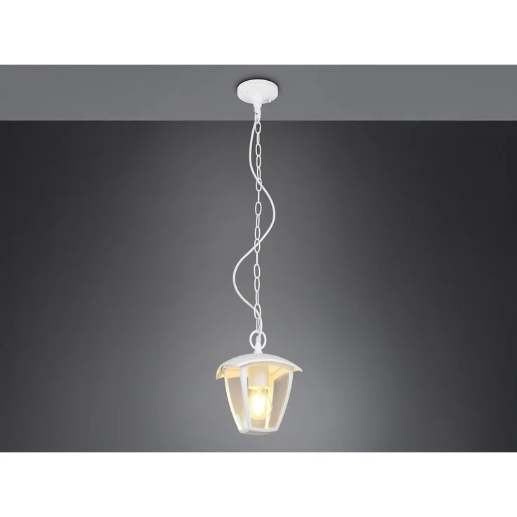 LED Außenhängeleuchte im Landhausstil aus Aluminium Weiß, 17x17cm – Bild 1