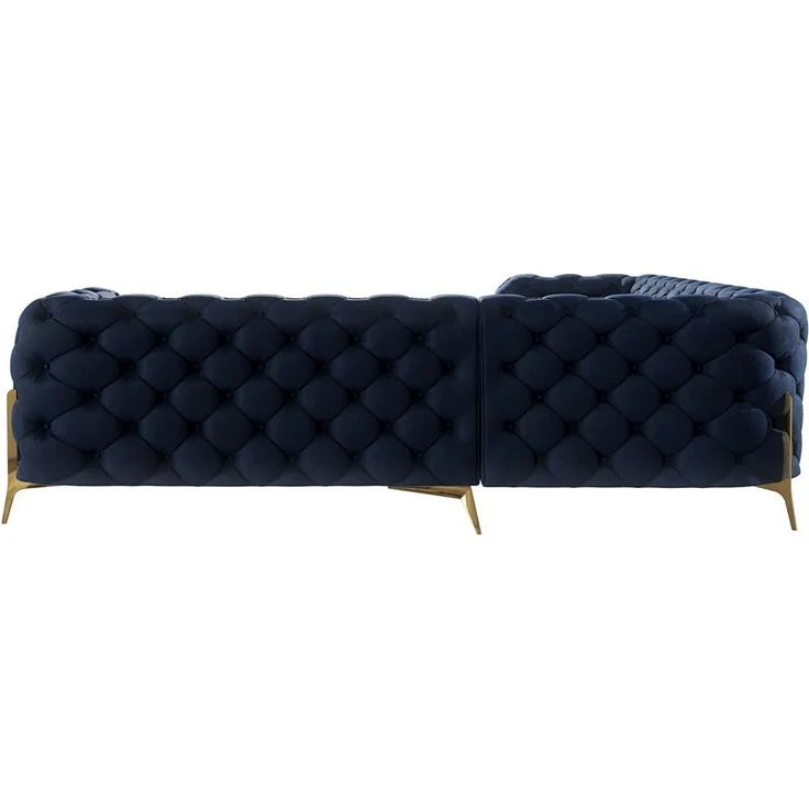 S-Style Möbel Ecksofa Chesterfield Ashley mit Goldene Metall Füßen, mit Wellenfederung – Bild 3