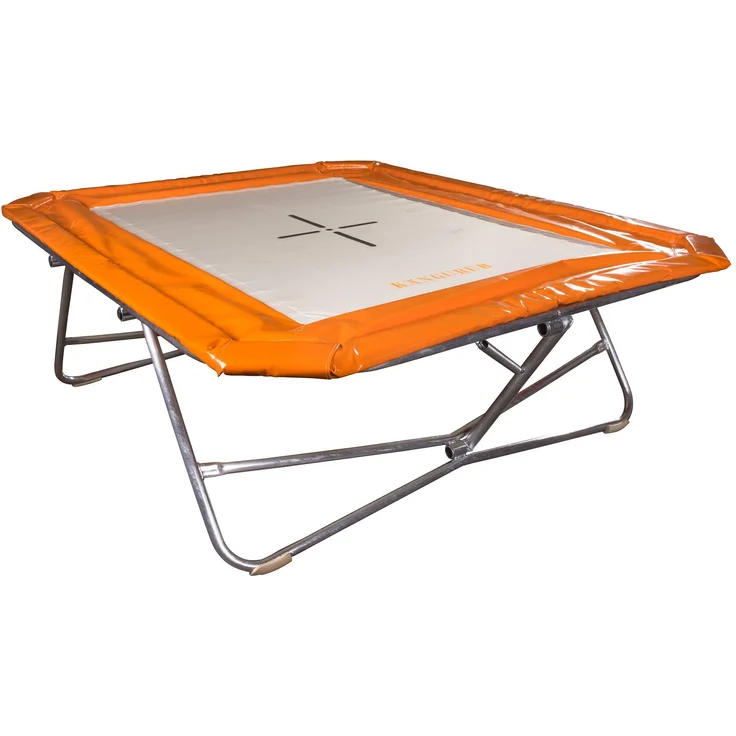 Sport-Thieme Trampolin "Känguru", Gelenkschonendes Trampolin mit Gummiseilaufhängung, 120 x 180 cm, orange und rohweiss