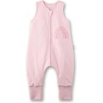 SANETTA Baby-Schlafsack mit Füßen Rosa | Praktischer und bequemer Unisex-Schlafsack aus Bio-Baumwolle. Baby-Schlafsack mit Reißverschluss und Regenbogen-Print | Baby Sleeping Bag
