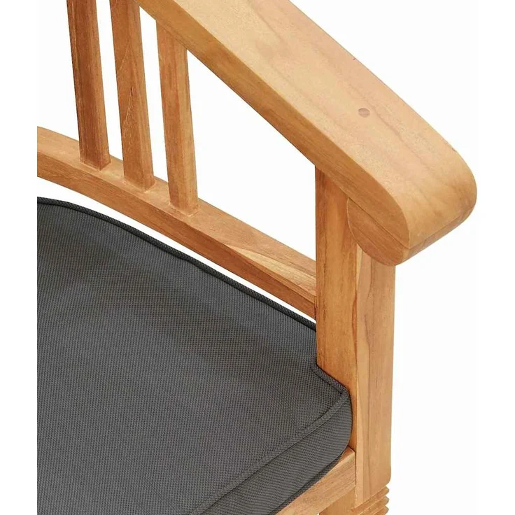vidaXL Stuhl mit Kissen 2 pcs Braun 63 x 58 x 89 cm Massivholz Teak 42008385 – Bild 8