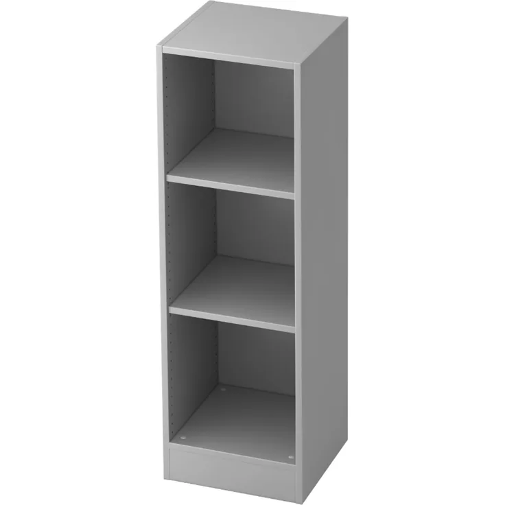 bümö office Regal grau, Standregal Holz - Aktenregal für Ordner & Bücher, Bücherregal 40 cm schmal, 3 OH Regal Wand, Büroregal, Holzregal, Ordnerregal, Buchregal, Wandregal, Büromöbel, 6050-5