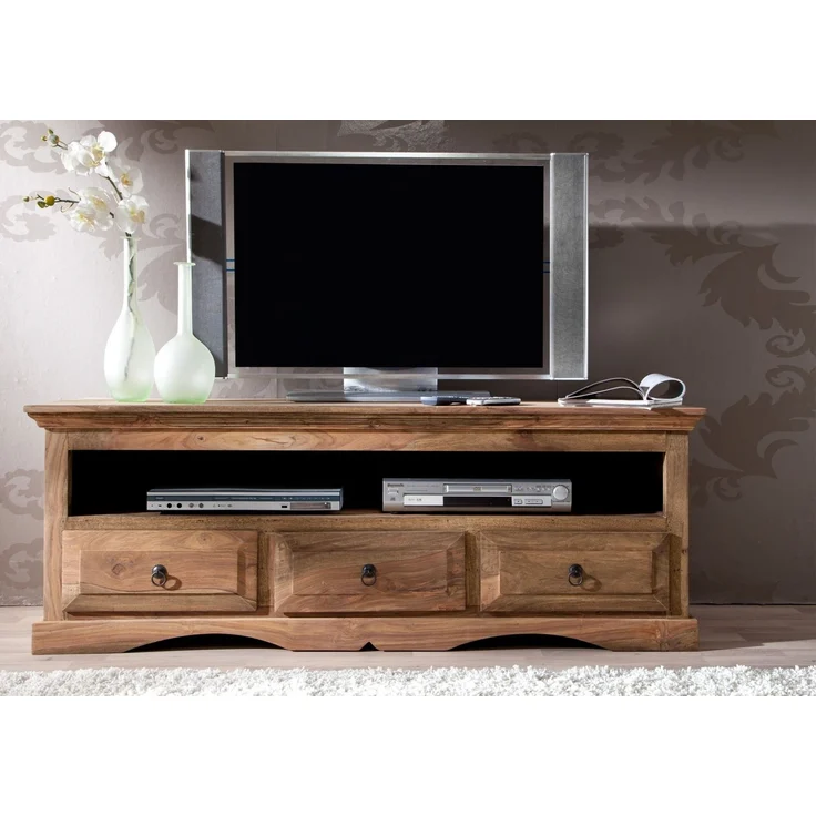 TV-Board Sheesham 150 x 45 x 55 grau geölt LEEDS #43 – Bild 3