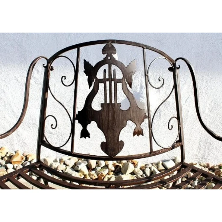 Bank JD130838 aus Metall Gartenbank Sitzbank Baumbank 2-Sitzer 116cm Rundbank – Bild 7