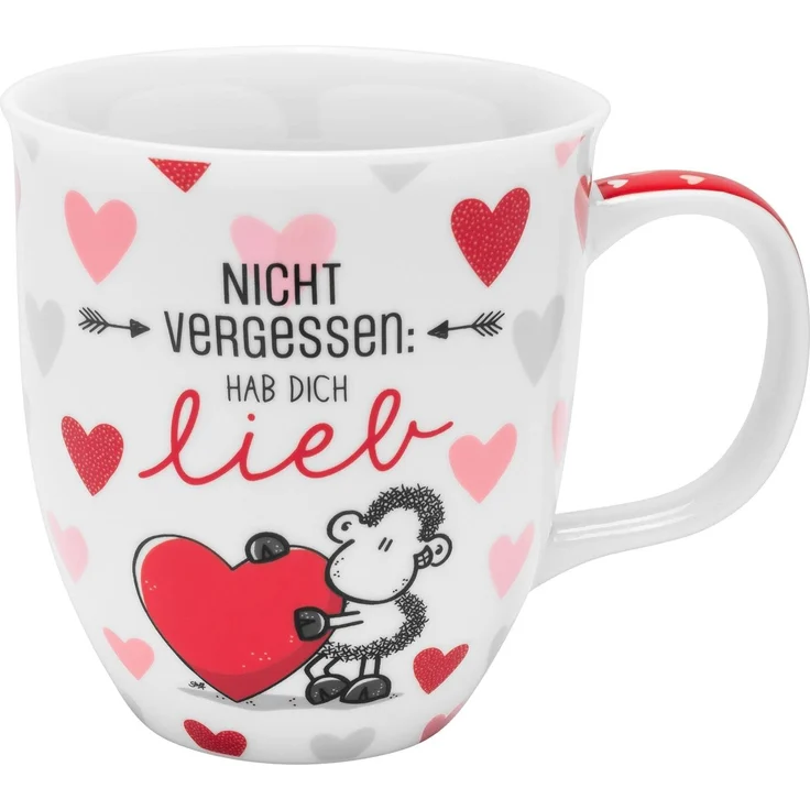 Sheepworld Tasse Motiv "Hab dich lieb" | Kaffeetasse, Porzellan, Tasse mit Spruch, 40 cl | Geschenk Paare, Liebe, Valentinstag | 48514