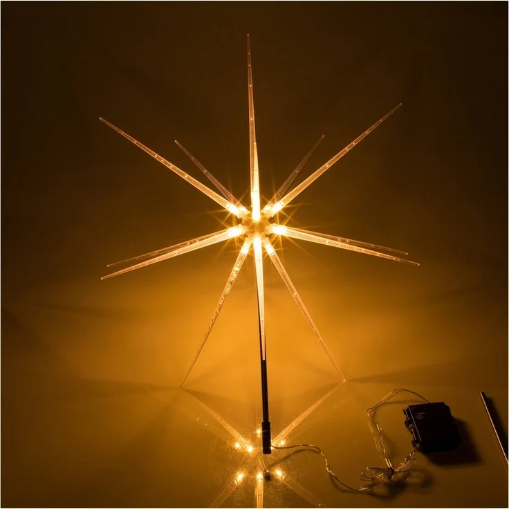 Out of the Blue LED Dekolicht LED Gartenstecker Stern warmweiß 14 LEDs Timer Batteriebetrieb IP44, Timerfunktion, Ein-/Ausschalter, LED, mit 6-Std. Timer, IP44, 14 LEDs – Bild 5
