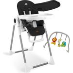 KIDIZ® 3in1 Hochstuhl Kinderhochstuhl inkl. Spielbügel , Babyliege , Kombihochstuhl Babyhochsitz ,7 höhenverstellbar Verstellbare Rückenlehne , mitwachsend ab 0 Monate bis 6 Jahre Babystuhl Schwarz