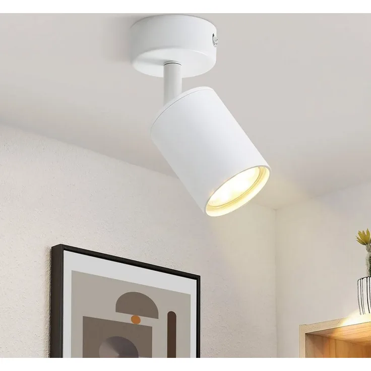 Nettlife Deckenstrahler Weiß Wohnzimmer 1/2/3/4/5/6 Flammig GU10 Deckenspots, Schwenbar 350°, LED wechselbar, für Wohnzimmer Schlafzimmer Küche Flur