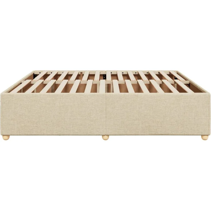 vidaXL Bettgestell ohne Matratze Creme 200x200 cm Stoff 3284762 – Bild 5