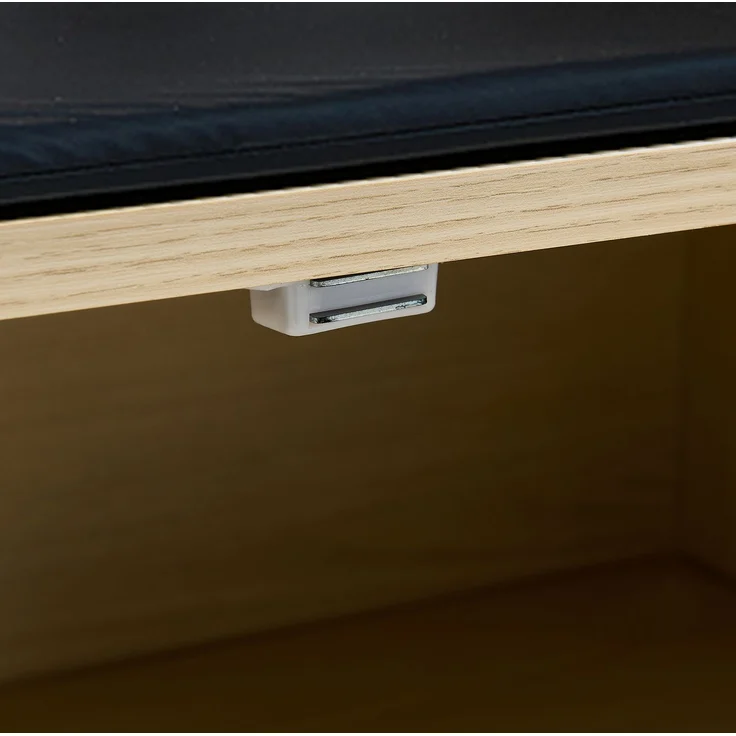 Garderobe mit gepolsterter Sitzbank und Stauraum, 61x35x179,5 cm, Holzfarben – Bild 7
