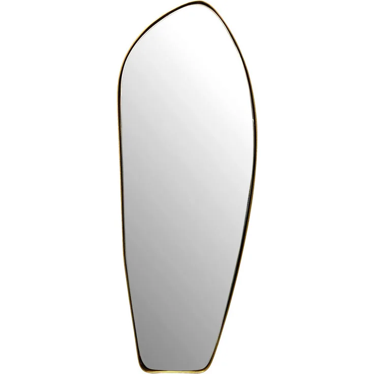 MID.YOU Wandspiegel Freiform, Gold, 33x90x2.5 cm, senkrecht und waagrecht montierbar, Glas