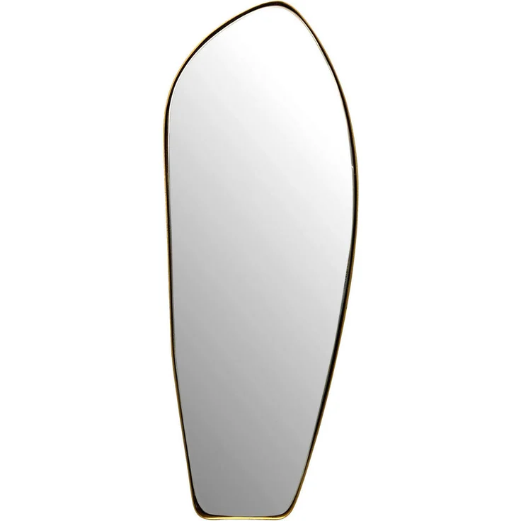 MID.YOU Wandspiegel Freiform, Gold, 33x90x2.5 cm, senkrecht und waagrecht montierbar, Glas