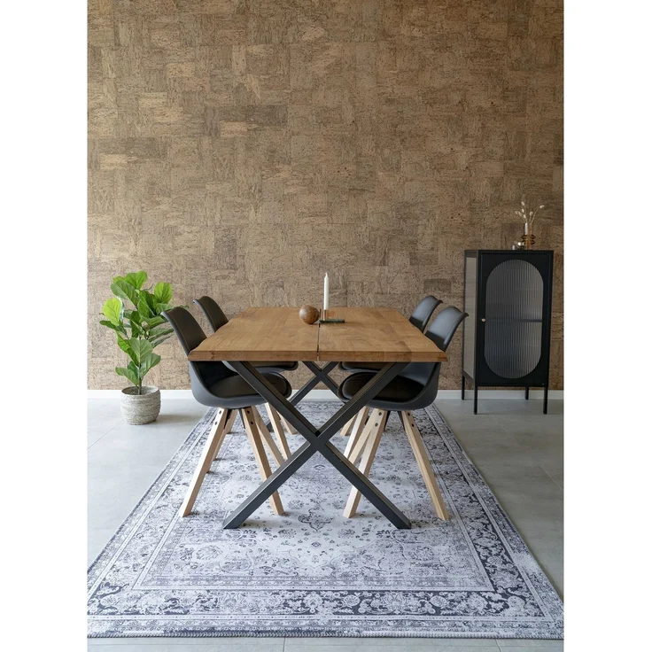 Teppich >Havanna< in Schwarz und weiß, Chenille-Polyester - 200x1x300cm (BxHxT) – Bild 4