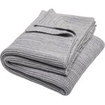 Bio Kuscheldecke 100% Bio-Baumwolle (kbA) GOTS zertifiziert, Hellgrau-Elfenbein, 150x200 cm