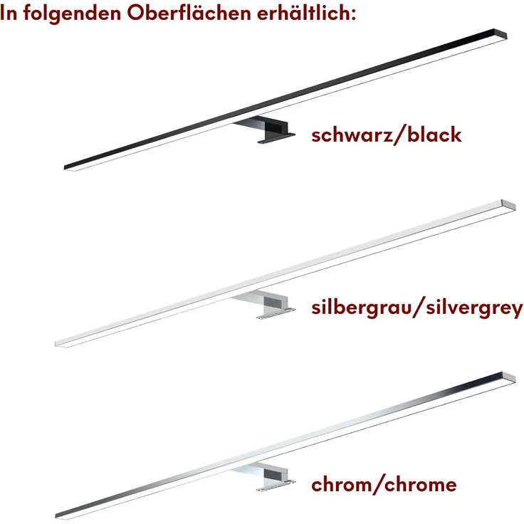 kalb LED Spiegelleuchte 100cm LED Badleuchte Badlampe Spiegellampe 230V, verchromt, neutralweiß – Bild 4