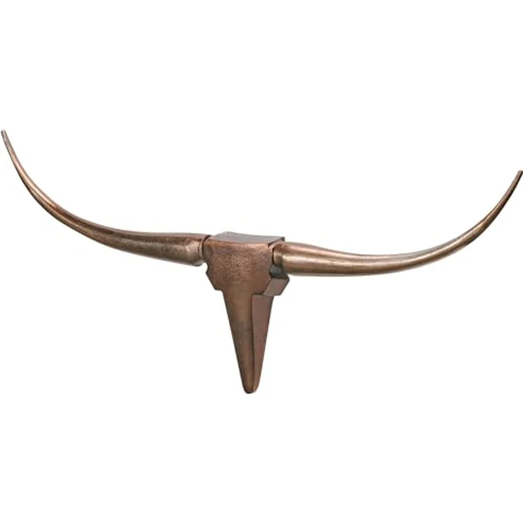 Wohnling Deko Geweih Bull M WL1.394, Wanddekoration in Bronze, 100 cm Aluminium Stierkopf mit Hörnern, moderne Wandskulptur und Jagdtrophäe, Longhorn Wandschmuck Groß – Bild 4