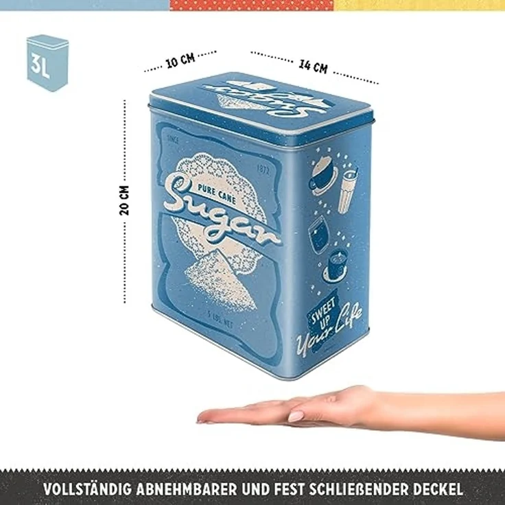 Nostalgic-Art Vorratsdose Metall Kaffeedose Blechdose Müslidose - Sugar – Bild 2