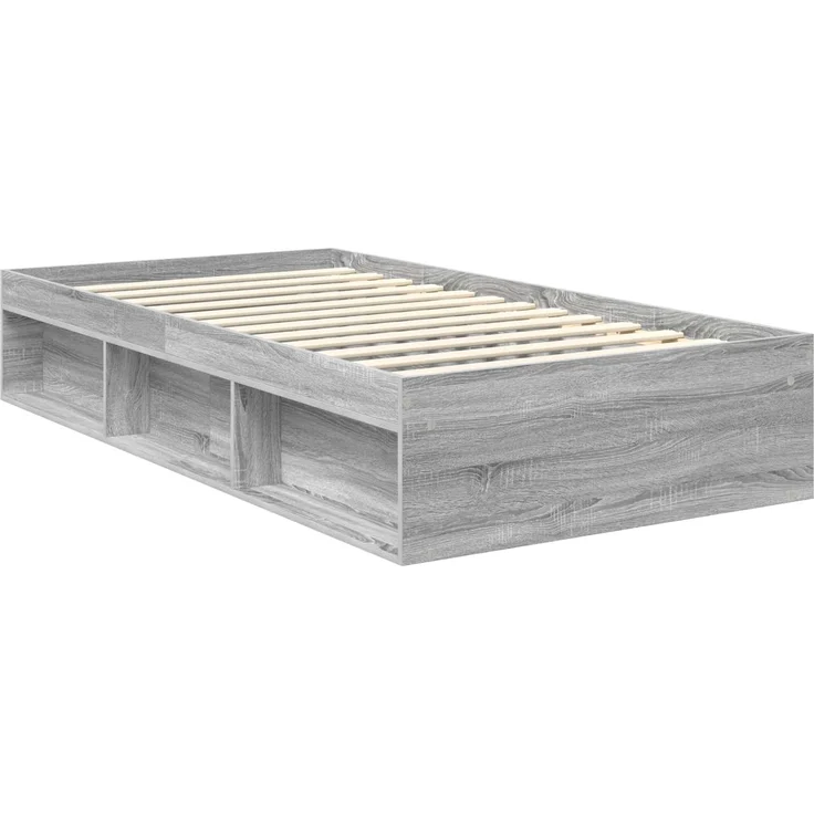 vidaXL Bettrahmen Graues Sonoma 100 x 200 cm Massives Kiefernholz 3412939 – Bild 4