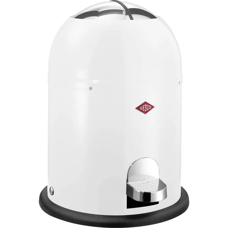 Wesco Mini Master Kosmetik-Treteimer, Abfalleimer, Mülleimer, Kosmetikeimer, Stahlblech, Weiß, 6 L, 180112-01