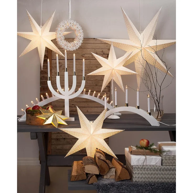 Weihnachtsstern Dot 3D Papierstern, Weiß, E14 Fassung, Ø 54 cm – Bild 4