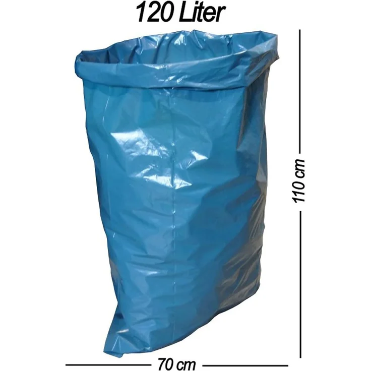 120 Liter Abfallsäcke 8 Rollen à 25 Stück - blaue Müllsäcke für Haus-, Garten- & Gastronomieabfälle - reißfeste Müllbeutel mit 39my Stärke (700 x 1100 mm) – Bild 2