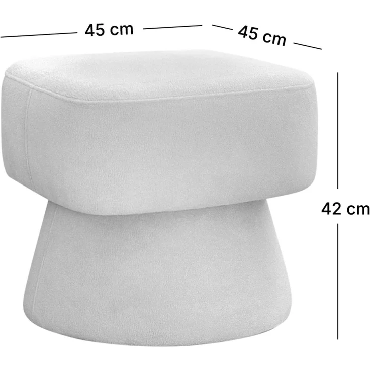 Hanah Home 'Mullin - Cream' Pouffe, Creme, 45 x 42 x 45 cm – Bild 6