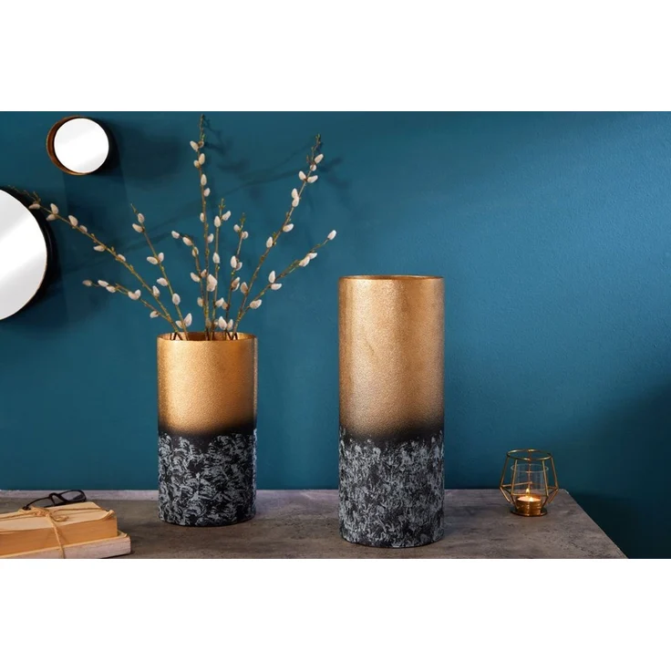 riess-ambiente Dekovase ABSTRACT 40cm gold (Einzelartikel, 1 St), Wohnzimmer · Metall · Blumen · Accessoire · handmade · Patina – Bild 3