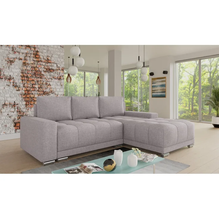 Ecksofa Pavo mit Schlaffunktion und Bettkasten - L-Form Couch mit Bonell-Federkern, Polsterecke, Couchgarnitur, Eckcouch, Sofa, Sofagarnitur (Sawana 84)