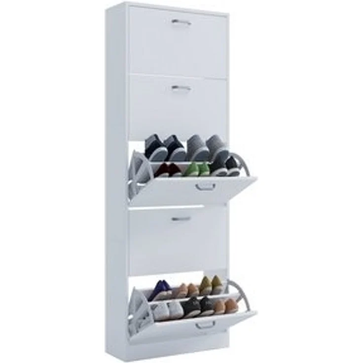 VCM Schuhschrank Sipos 914100 Weiß H. 170 x B. 59 x T. 22 cm – Bild 6