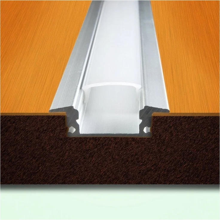 2 Meter Aluprofile Alu Schiene Profil LED Kanal Schiene für LED Strip Profil D mit Milchglas Abdeckung Profil D – Bild 2