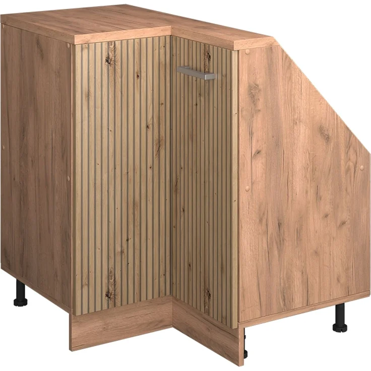 Eck-Küchenschrank für Dachschrägen R-Line Artisan-Eiche 75.6 cm mit 1 Tür Vicco – Bild 1