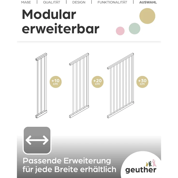 Geuther Türschutzgitter Easylock Flatstep 69-125 cm weiß, auch als Treppenschutzgitter verwendbar – Bild 6