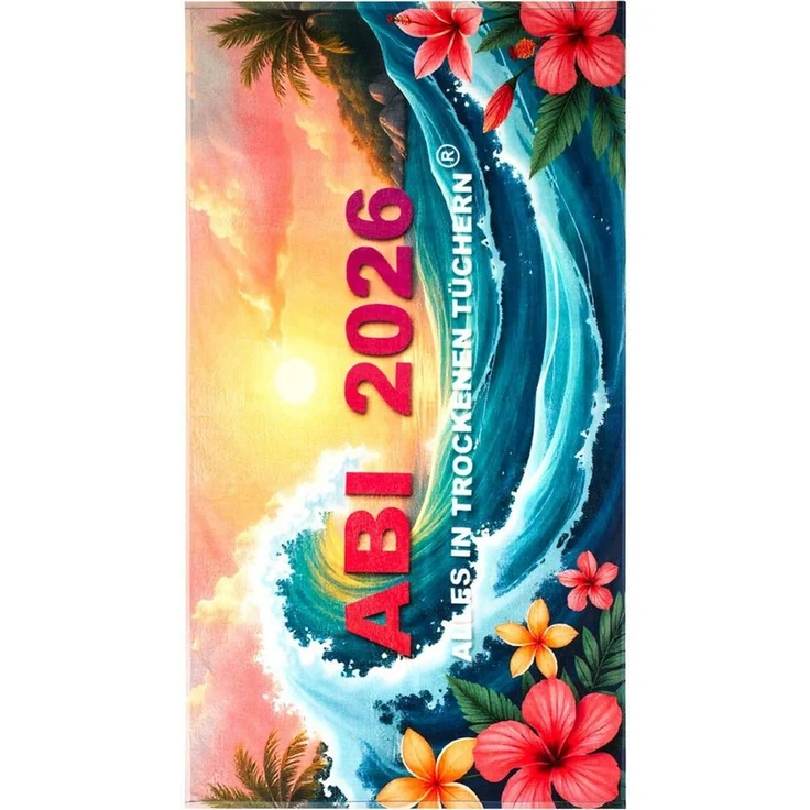 Egeria Strandtuch ABI 2026, Frottiervelours (1-St), 75x150 cm, "ABI 2025-Alles in trockenen Tüchern", Velours – Bild 1