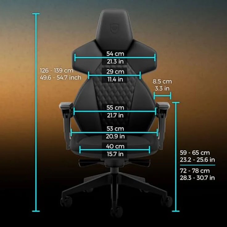 noblechairs DAWN Gaming Stuhl, ergonomischer Schwarz Kunstlederstuhl mit Synchronmechanik und klapp- und höhenverstellbaren Armlehnen – Bild 6