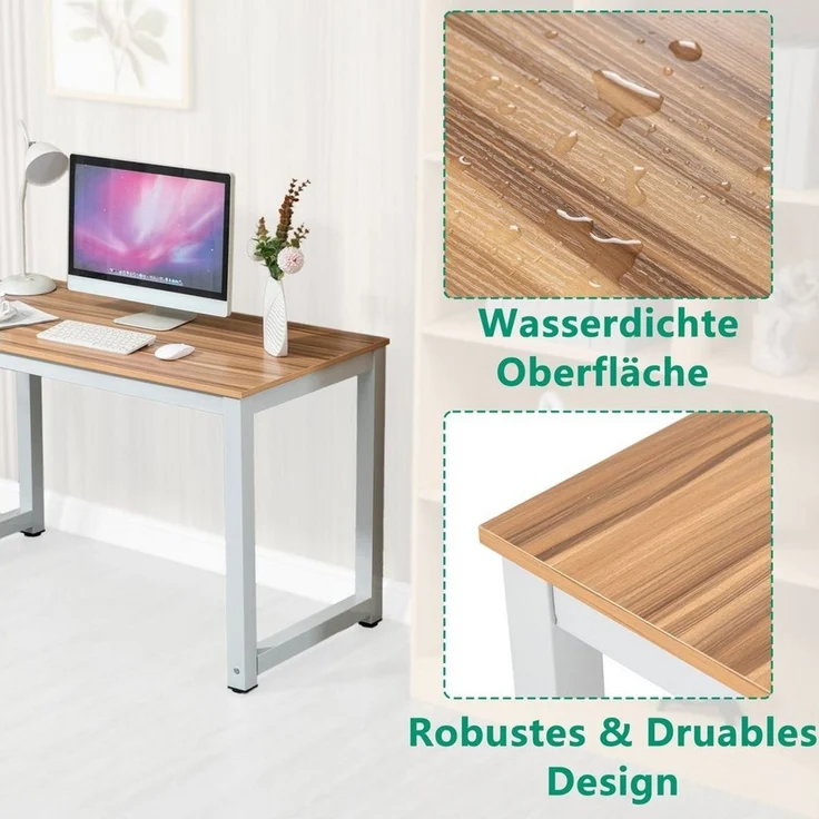 Thanaddo Arbeitstisch 60 x 120 cm Schreibtisch, Kleiner Computertisch, Bürotisch für Büro – Bild 3