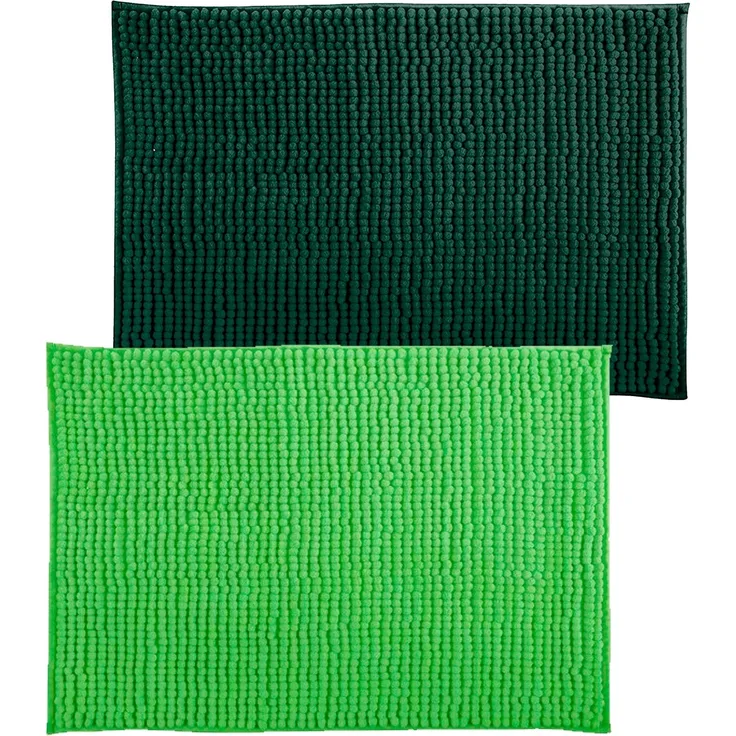 MSV Set mit 2 rutschfesten Badematten in grün-grün, 60 x 90 cm