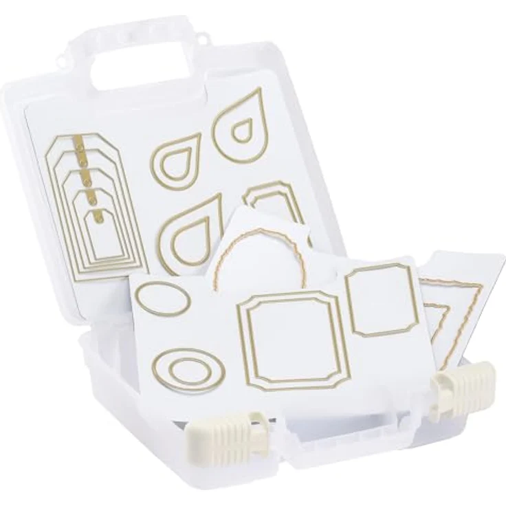 Vaessen Creative Aufbewahrungsbox mit Magnetblättern für Stanzschablonen, Transparent, 24,5 x 25,4 x 7,5 cm – Bild 4