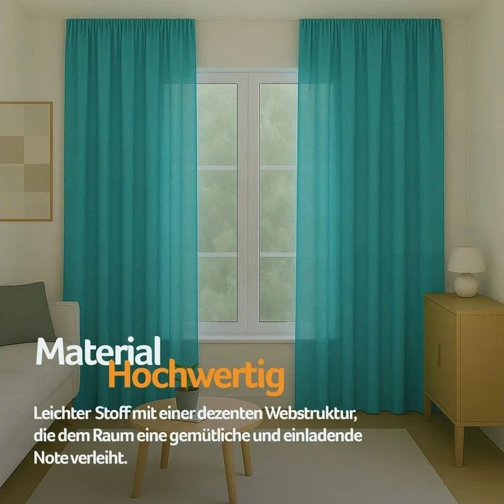 Bestlivings Gardine "Ellen" mit Universalband (2 St), Kräuselband, blickdicht, in moderner Satin-Optik, einfarbig, modern, waschbar bei 30°C