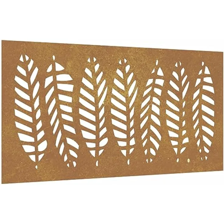 vidaXL Garten-Wanddeko, 105x55 cm Cortenstahl mit Blatt-Design, wetterfest und korrosionsbeständig