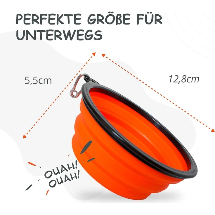 PETSATION Hundenapf faltbar 350 ml, Silikon orange – Bild 5