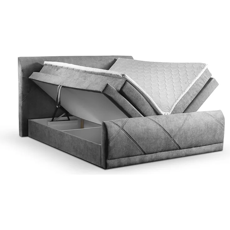 Porto Boxspringbett 180x200 Hotelbett Bonellfederkern Bett mit Topper Bettkasten