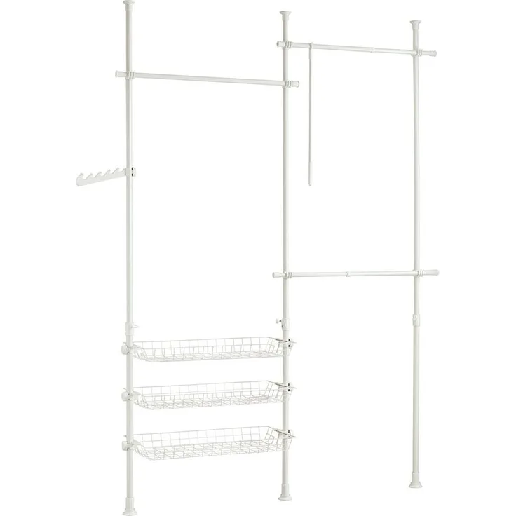 SoBuy FRG34-W Garderobenständer, Metall, Pulverbeschichtung, Weiß, 62 x 200 x 85 cm
