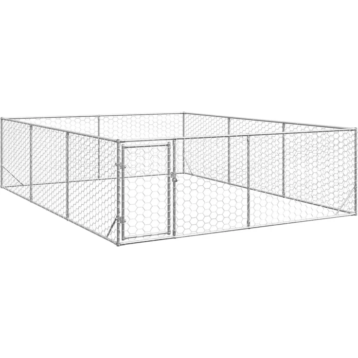 vidaXL Outdoor-Hundezwinger mit Tür 3 x 4 x 1 m Verzinkter Stahl 4105414 – Bild 1