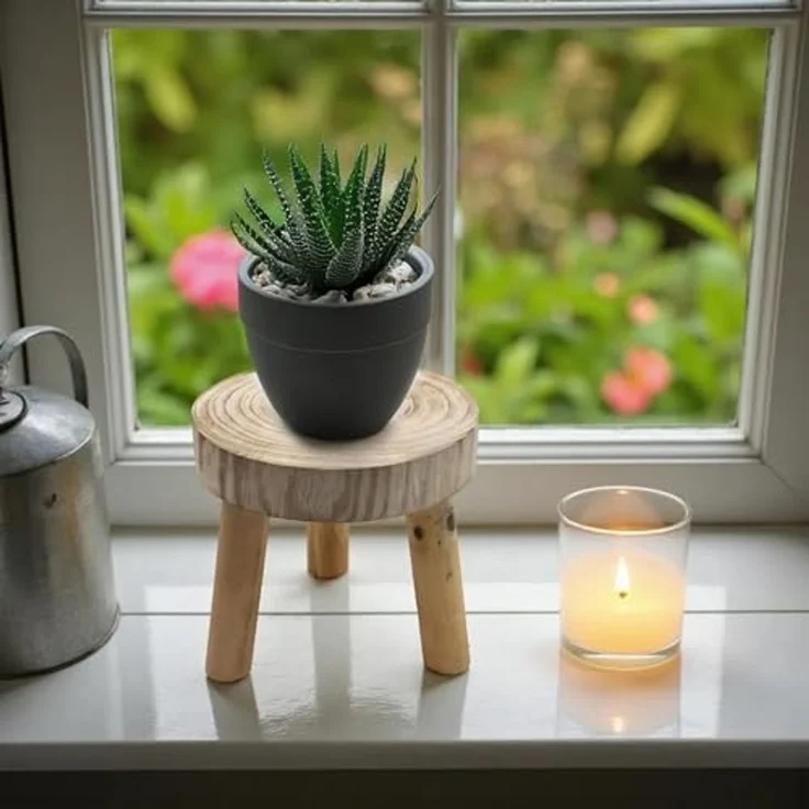 Spetebo Blumenhocker Baumscheibe rund natur - 22 x 20 cm (Anzahl, 1 St, Stück), stabiler Stand auf 3 Beinen – Bild 6