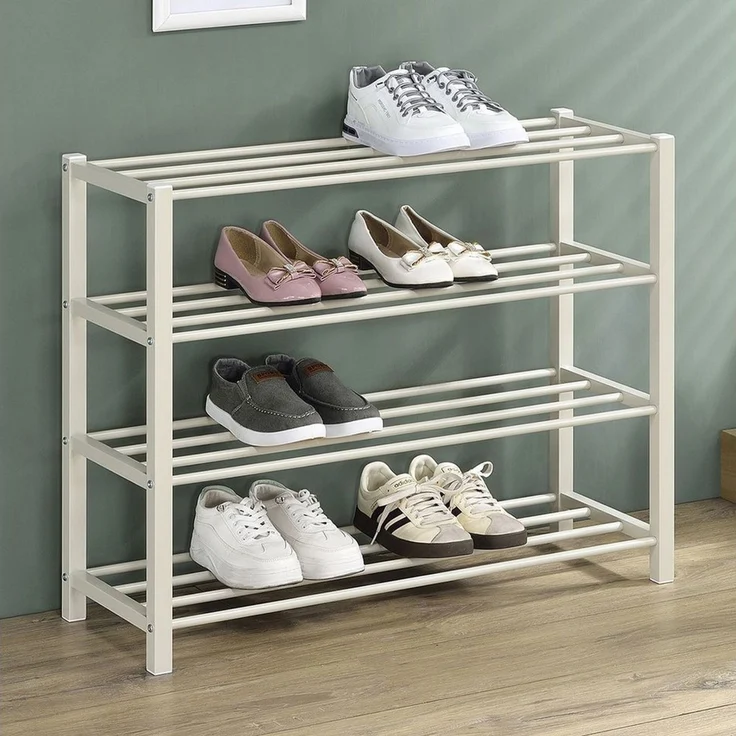 IDIMEX Schuhregal NAVAN, Schuhaufbewahrung aus Metall mit 4 Ablagen beige – Bild 4