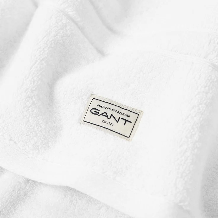 GANT Gästetuch - Premium Handtuch, Frottee, Baumwolle, Logo, uni Weiß 30x50cm – Bild 2