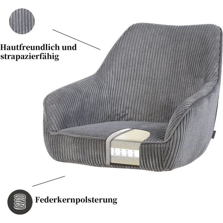 B&D home Polsterstuhl ARVIT (1 St), Federkern, drehbares Metallgestell, mit Armlehnen – Bild 2