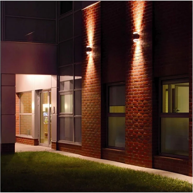SSC-LUXon LED Außen-Wandleuchte Wandleuchte Up Down Aussenlampe IP44 grau mit LED GU10 5W neutralweiß, Neutralweiß – Bild 6