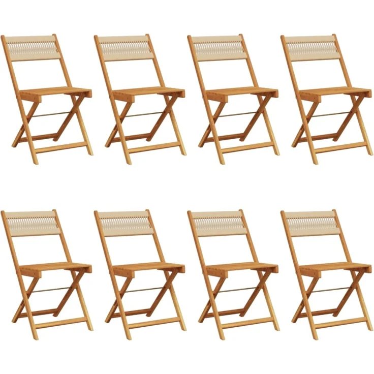 vidaXL Gartenstühle 8 Stk. Klappbar Beige Massivholz Akazie 3214609 – Bild 1